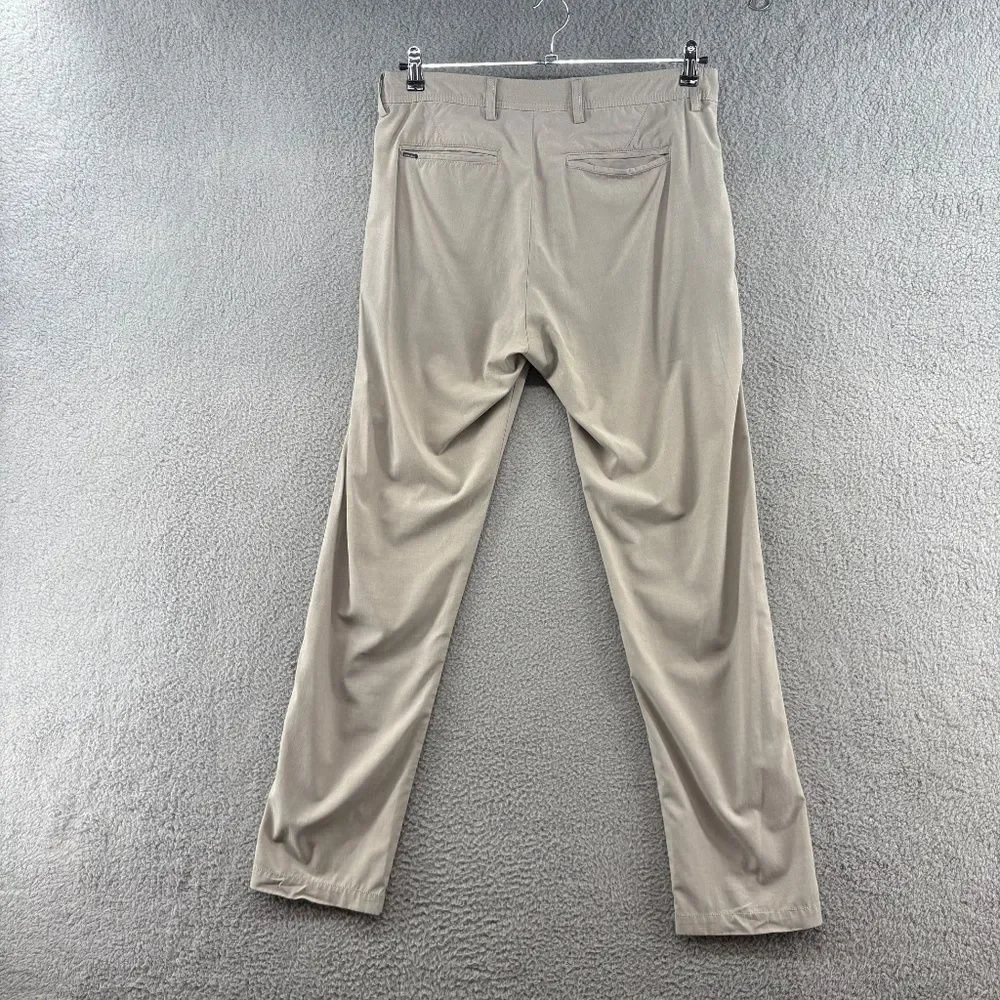LinkSoul John Ashworth Men’s 34 Khaki Golf Pants Stretch Performance Flat Front
